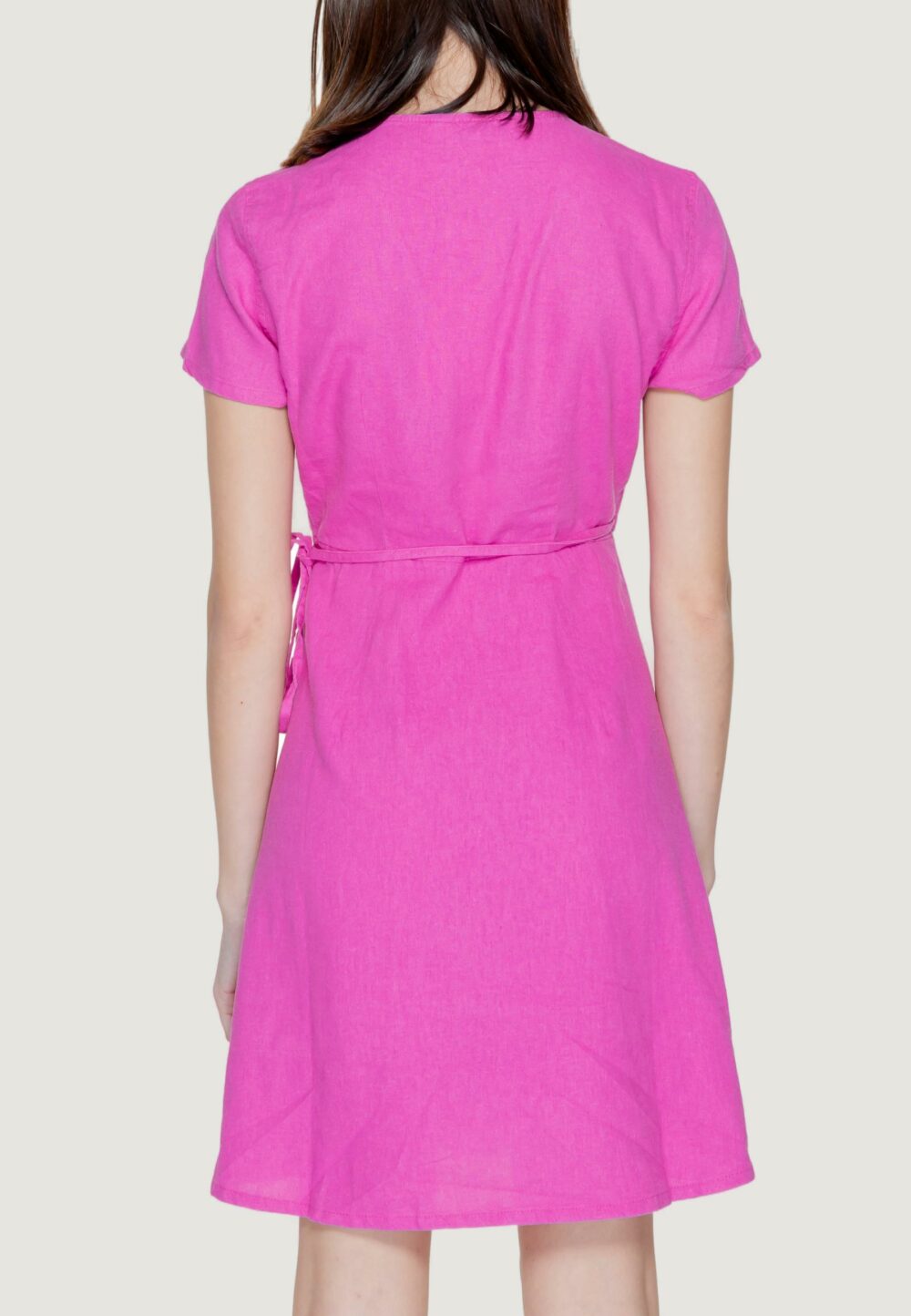 Vestito midi Only onladdiction-caro s/s linen cc Rosa - Foto 2