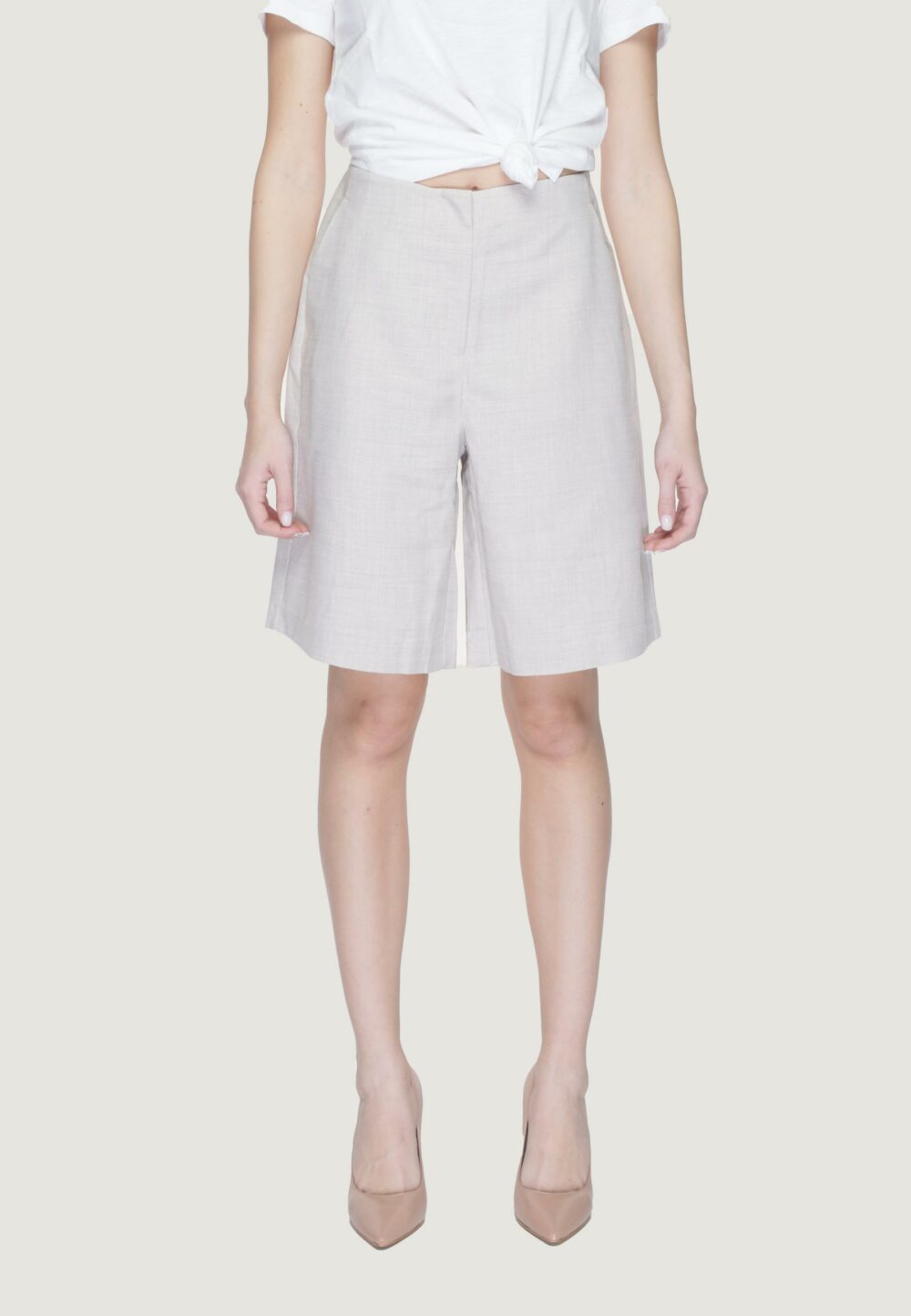 Bermuda Vero Moda vmnancy hw loose Grigio Chiaro - Foto 4