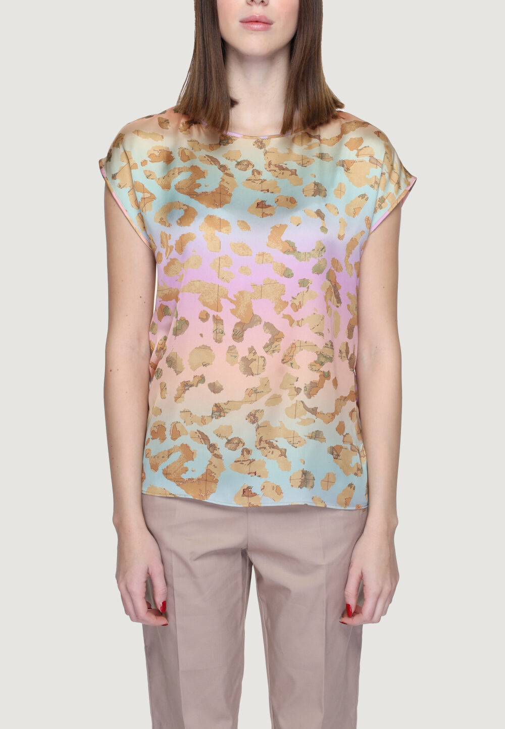 Blusa manica corta Alviero Martini Prima Classe Beige - Foto 1