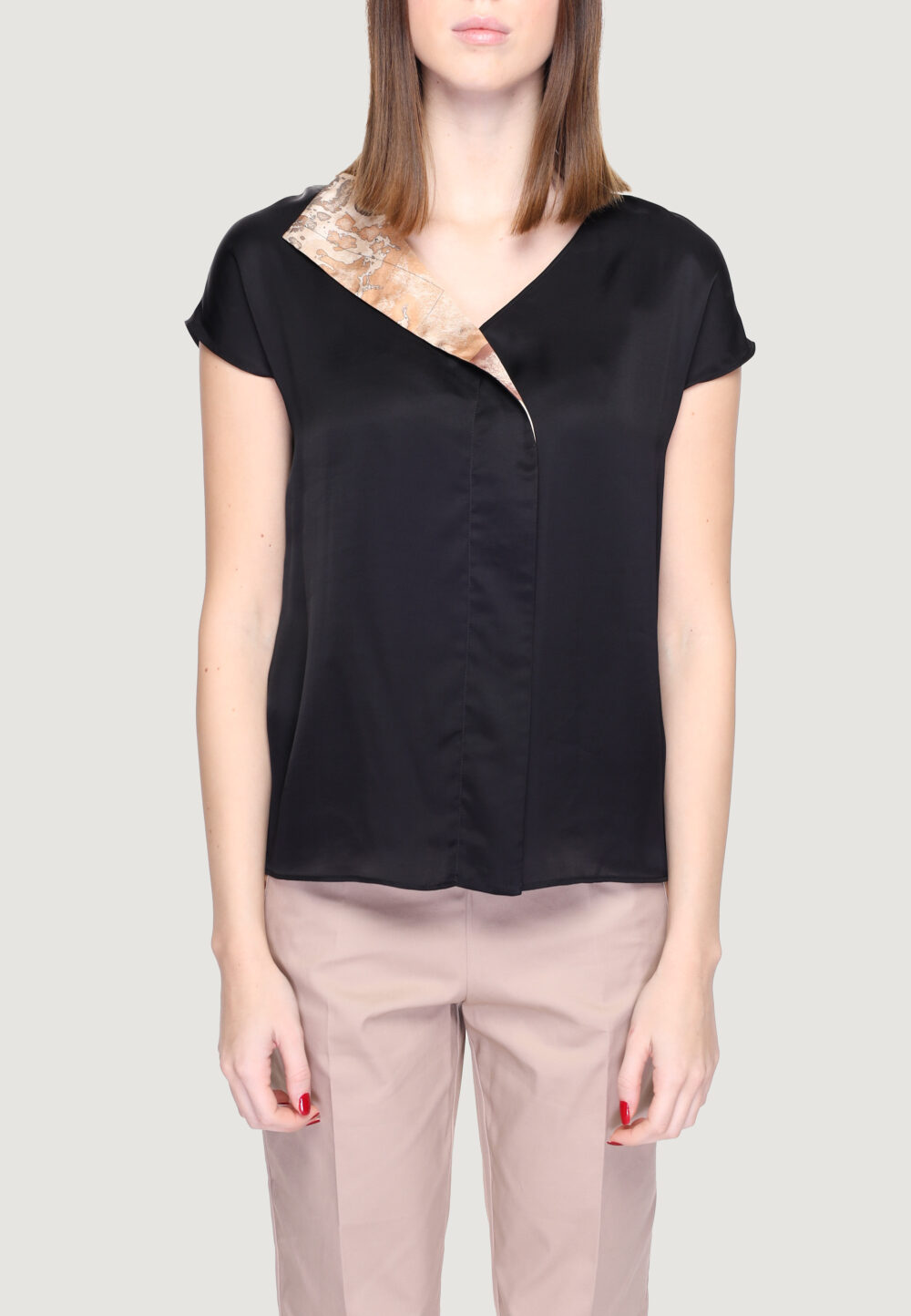 Blusa manica corta Alviero Martini Prima Classe Nero - Foto 1