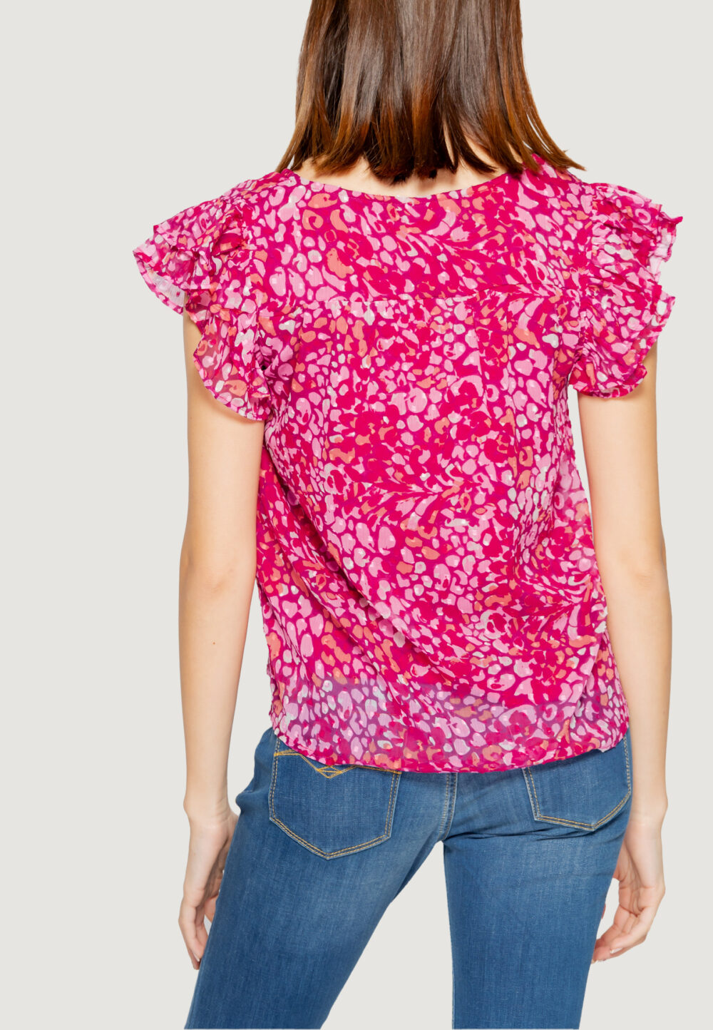 Blusa manica corta Only onljosefina s/s v-neck ptm Magenta - Foto 2