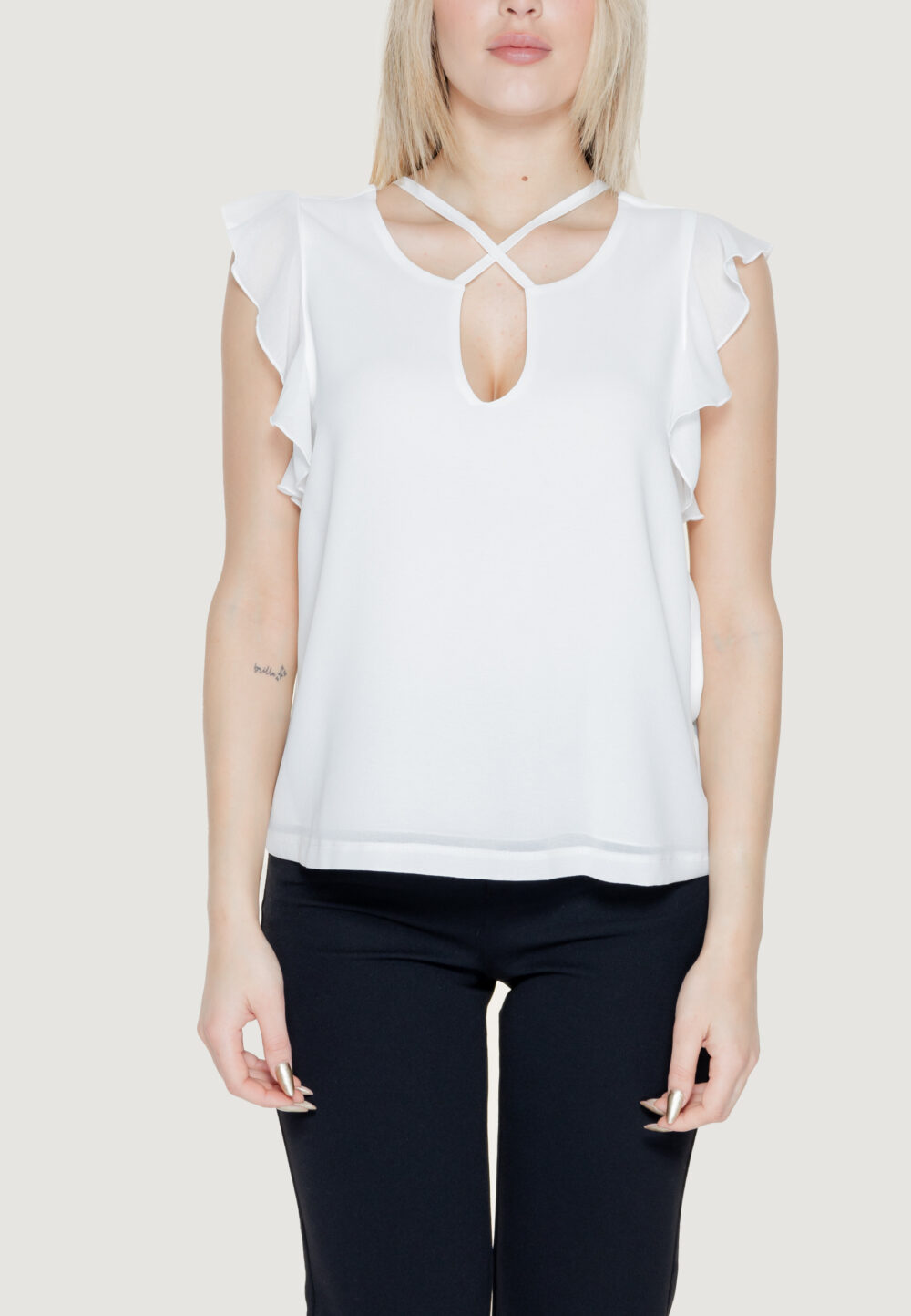 Blusa manica corta Rinascimento Bianco - Foto 4