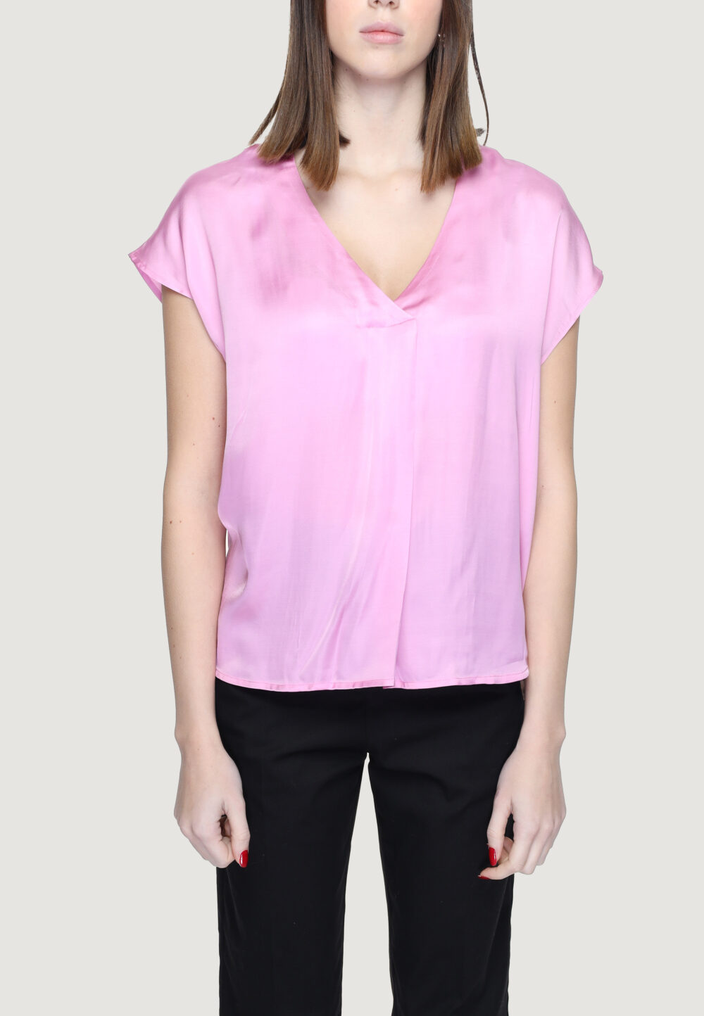 Blusa manica corta Rinascimento Rosa - Foto 1