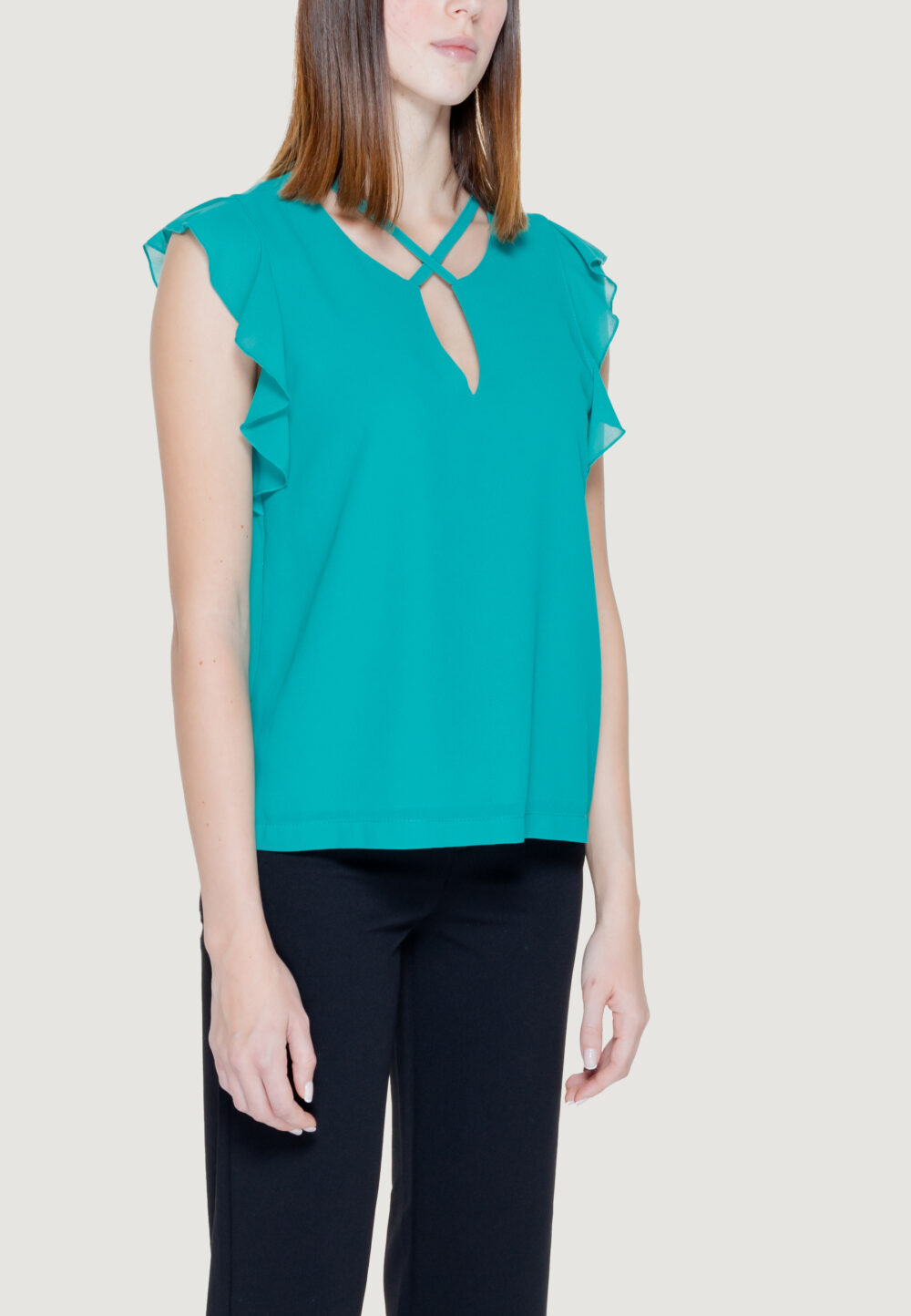 Blusa manica corta Rinascimento Verde - Foto 4