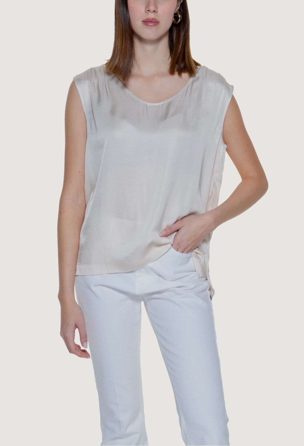 Blusa manica corta Street One Crema - Foto 1