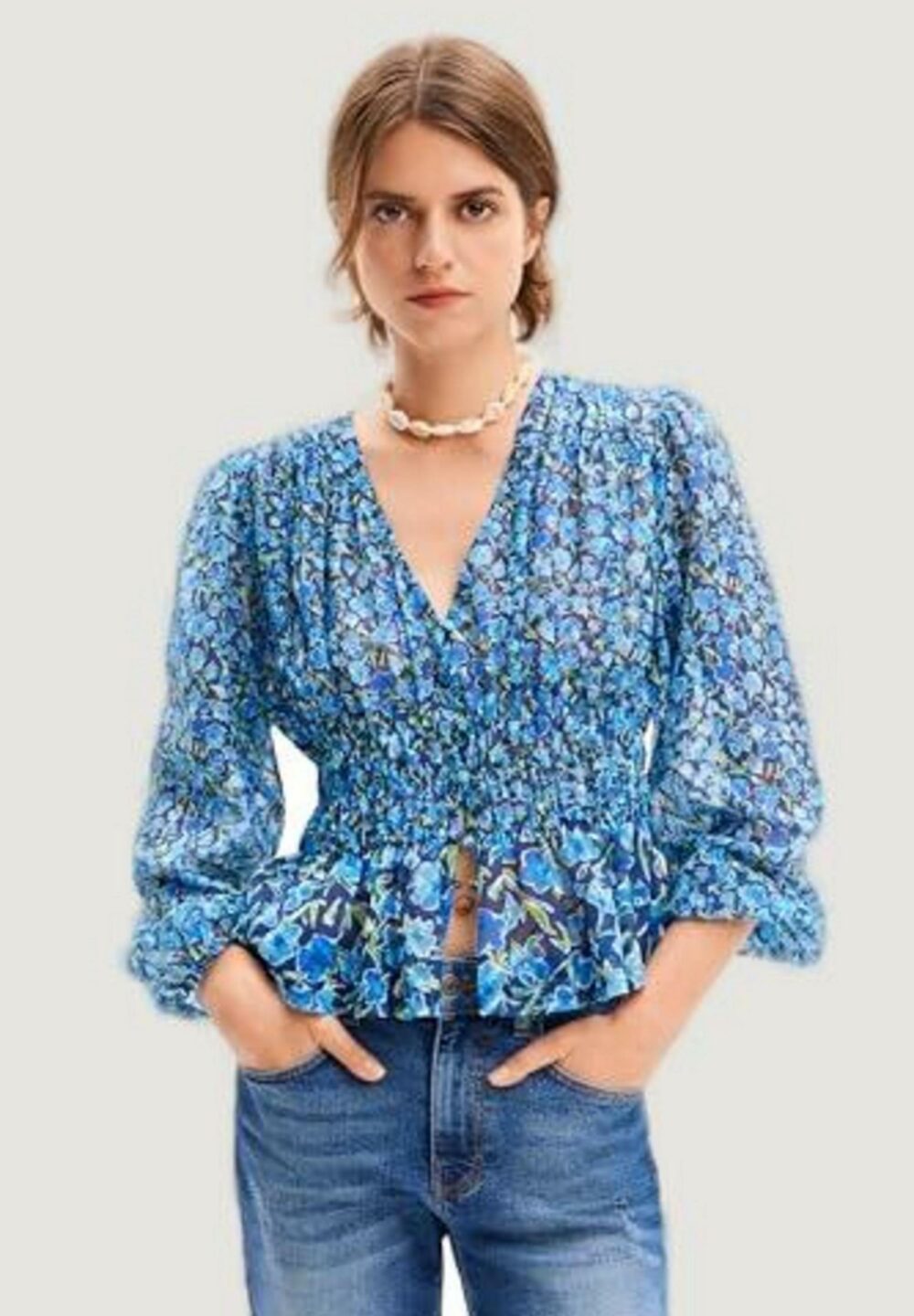 Bluse manica lunga Desigual zoÉ Blu - Foto 1