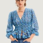 Bluse manica lunga Desigual zoÉ Blu - Foto 1