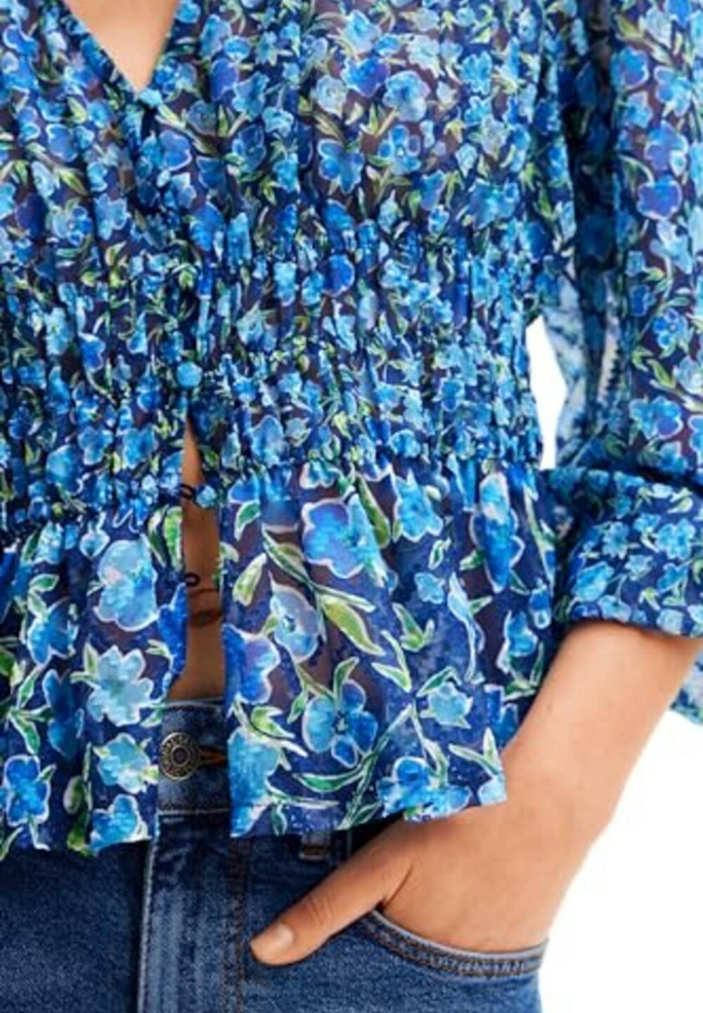 Bluse manica lunga Desigual zoÉ Blu - Foto 2