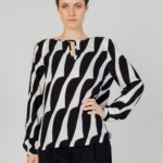 Bluse manica lunga Street One printed roundneck blouse w tea Nero - Foto 1