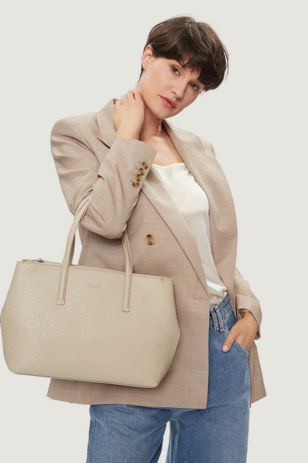 Borsa Calvin Klein must tote md_epi mono Grigio - Foto 1