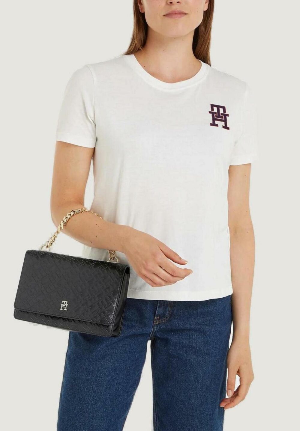 Borsa Tommy Hilfiger refined med crossover mono Nero - Foto 1