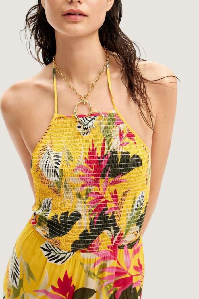 Caftano Desigual jumpsuit tropical Giallo