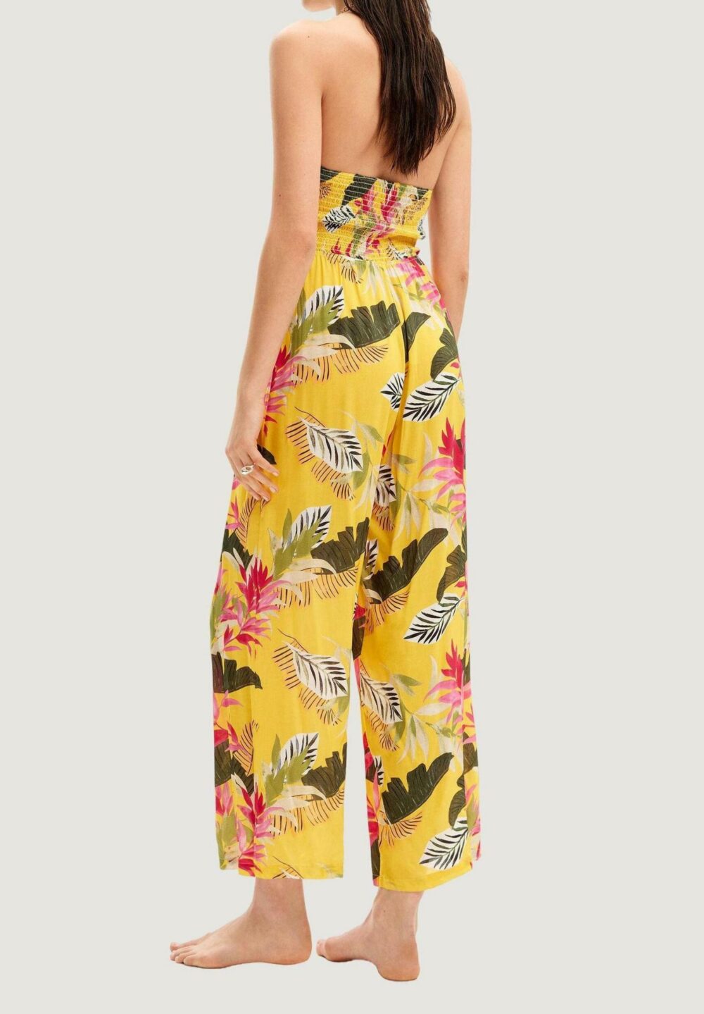 Caftano Desigual jumpsuit tropical Giallo - Foto 3