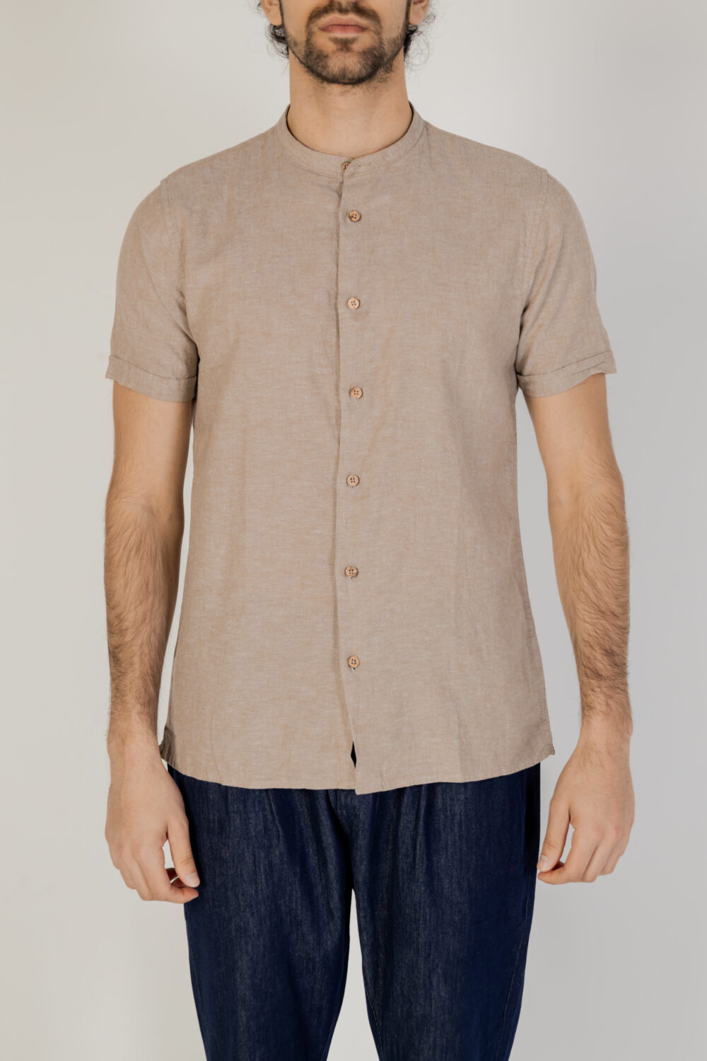 Camicia manica corta HAMAKI-HO Beige scuro - Foto 6