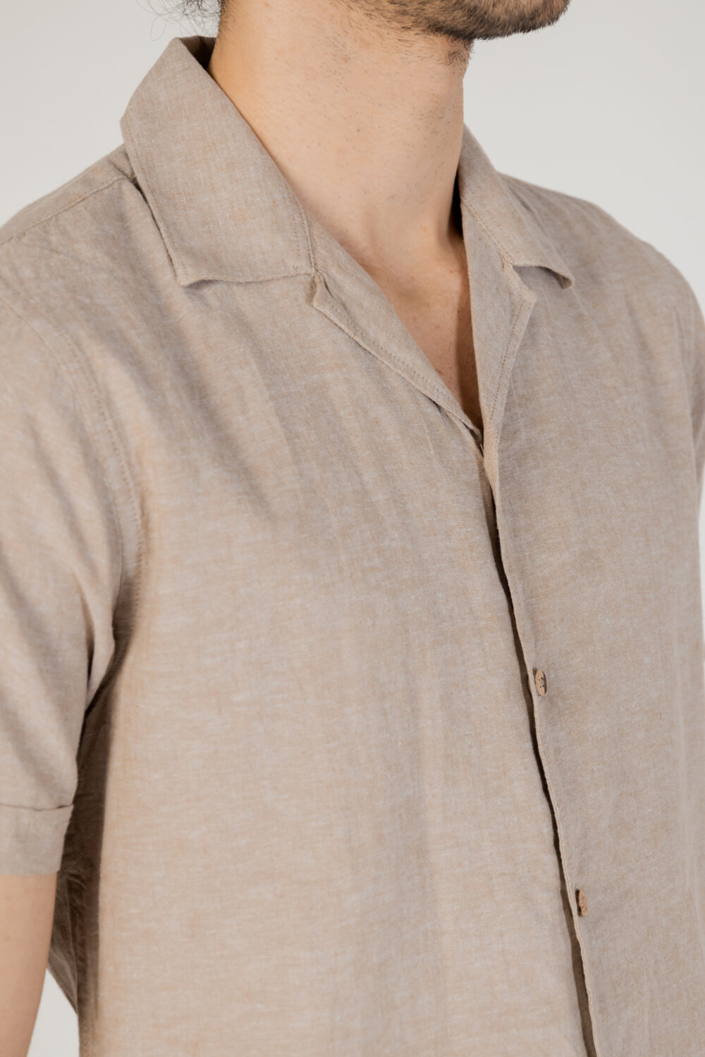 Camicia manica corta HAMAKI-HO Beige scuro - Foto 2