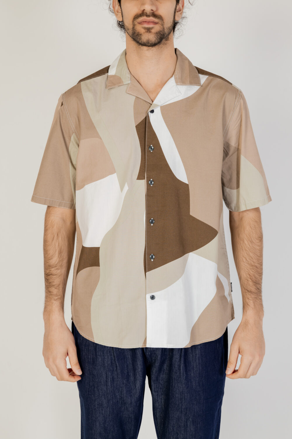 Camicia manica corta Only & Sons onstie rlx ss aop resort Marrone - Foto 6