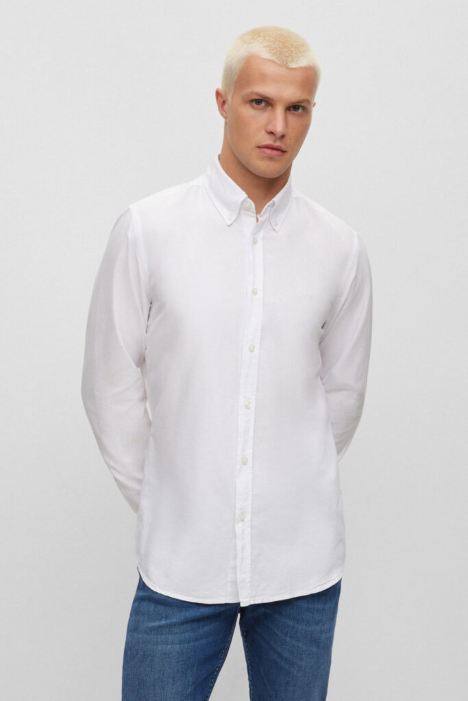 Camicia manica lunga Boss rickert 10247370 01 Bianco