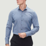 Camicia manica lunga Calvin Klein stretch collar 2colo Blu Chiaro - Foto 1