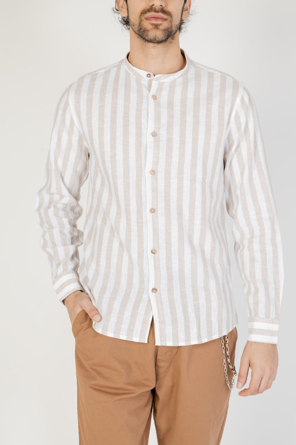 Camicia manica lunga HAMAKI-HO Beige - Foto 1