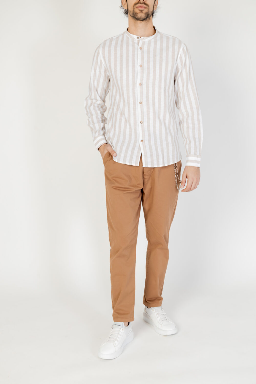 Camicia manica lunga HAMAKI-HO Beige - Foto 5