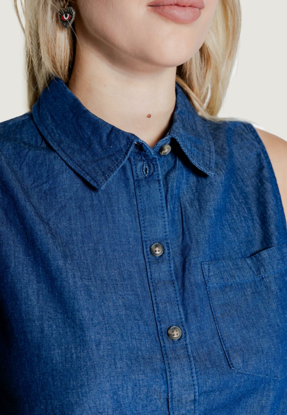 Camicia manica corta Jacqueline de Yong jdykai s/l wvn Dark Blue Denim - Foto 2