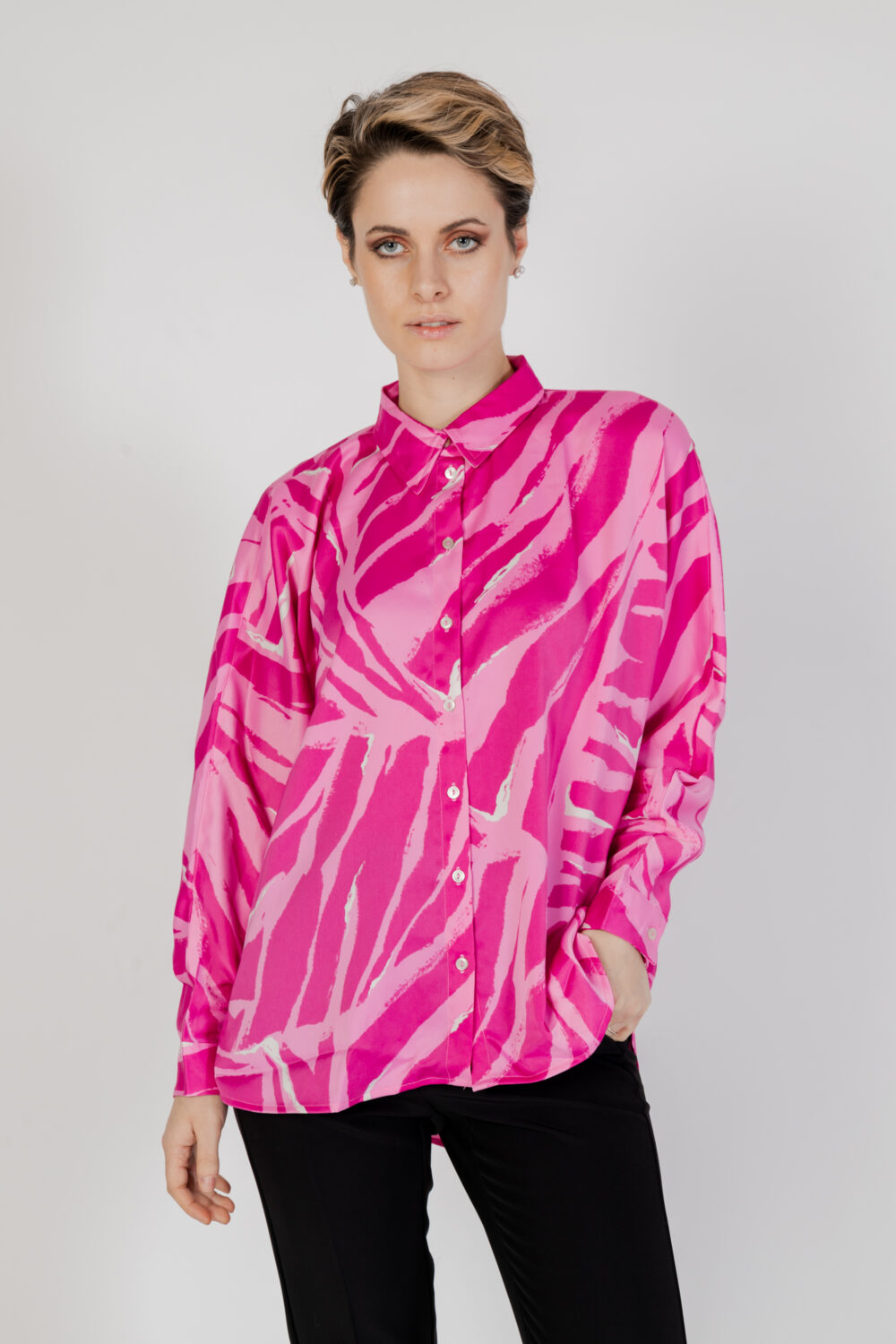 Camicia manica lunga Only onlserina l/s loose ptm Fuxia - Foto 1