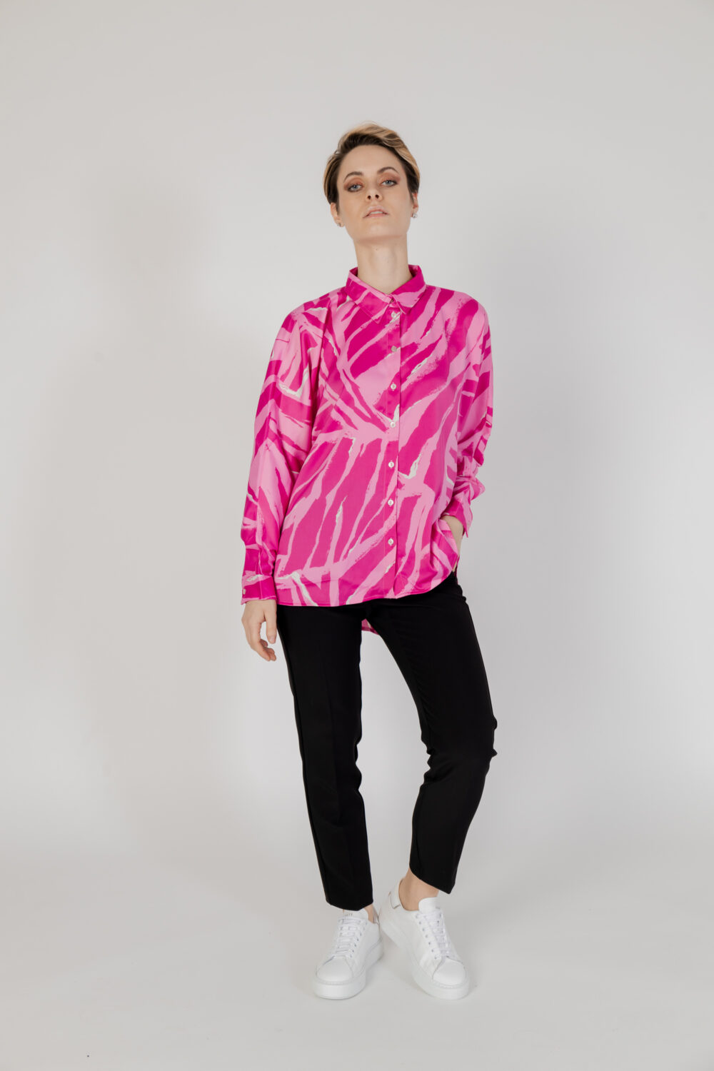 Camicia manica lunga Only onlserina l/s loose ptm Fuxia - Foto 5