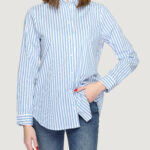 Camicia manica lunga Street One qr striped business blouse Celeste - Foto 1