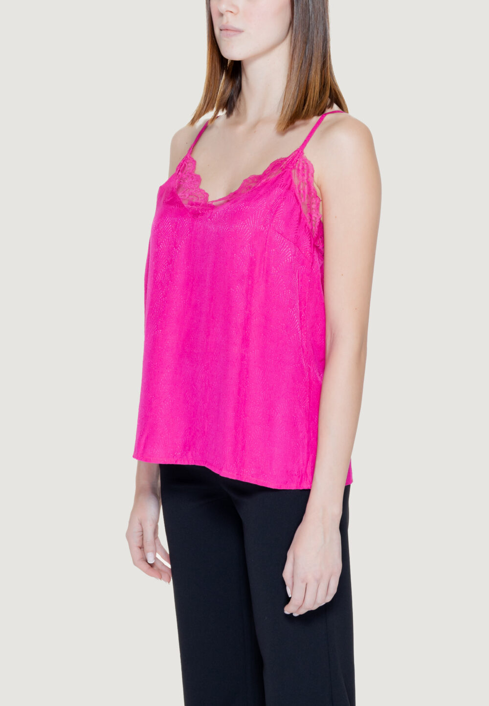 Canotta Vila Clothes vimirina jacquard singlet/dc/ls Fuxia - Foto 3