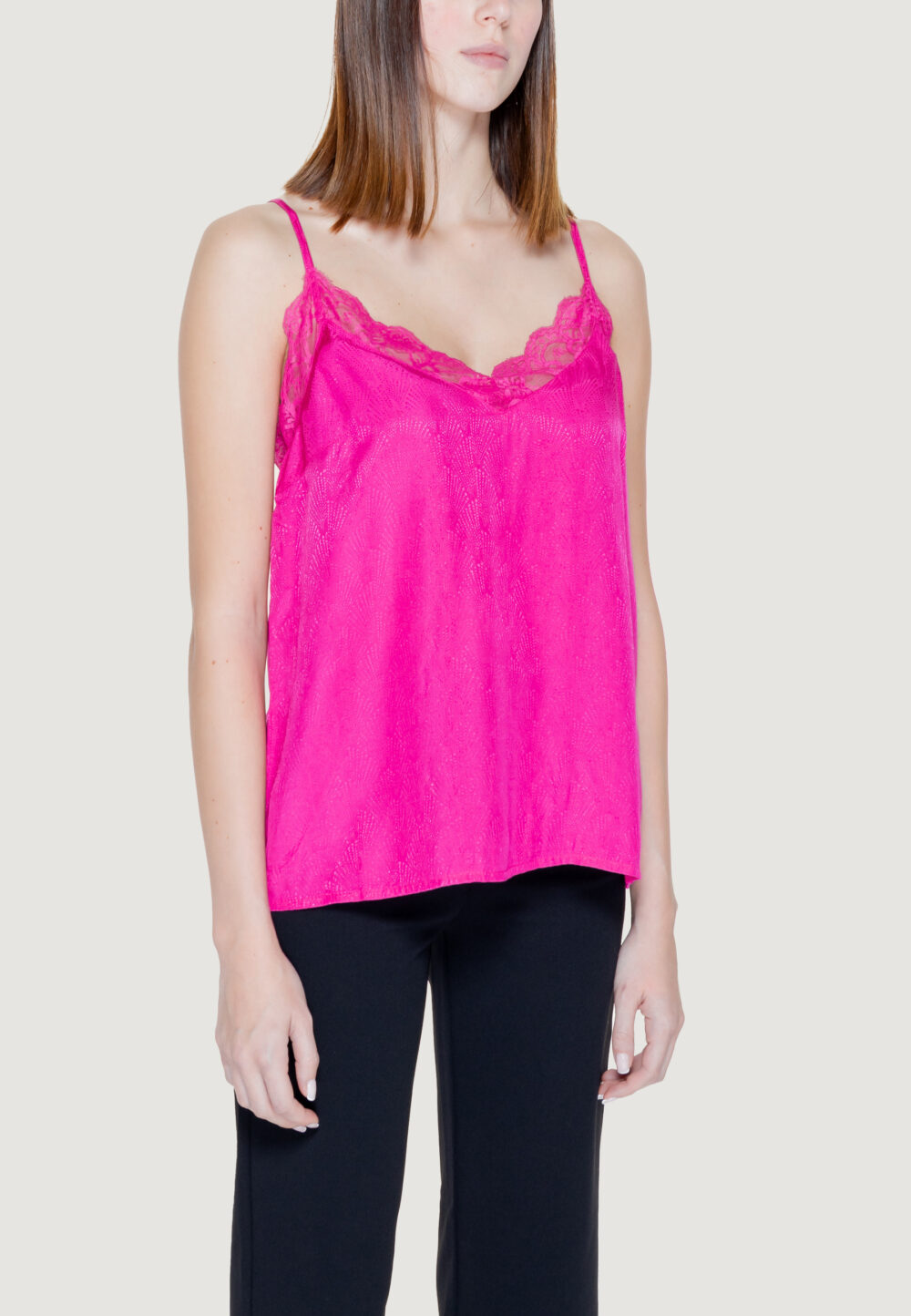 Canotta Vila Clothes vimirina jacquard singlet/dc/ls Fuxia - Foto 4