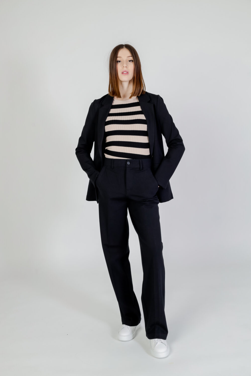 Giacca Street One long blazer heavy punto_set Nero - Foto 5