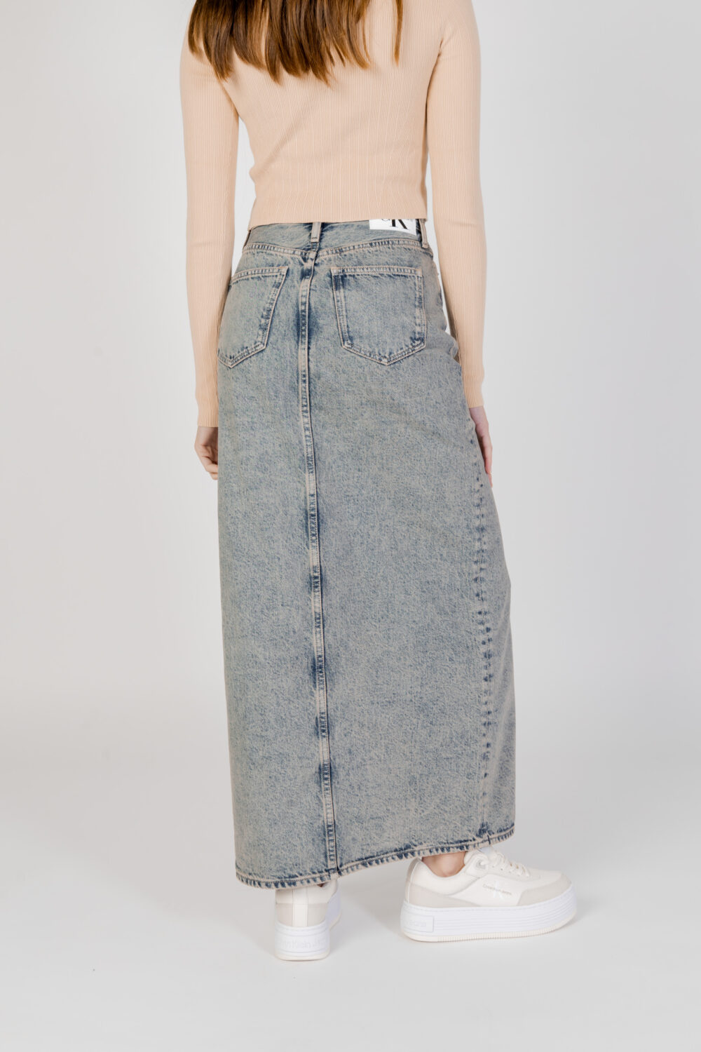 Gonna lunga Calvin Klein Jeans front split maxi Denim - Foto 4