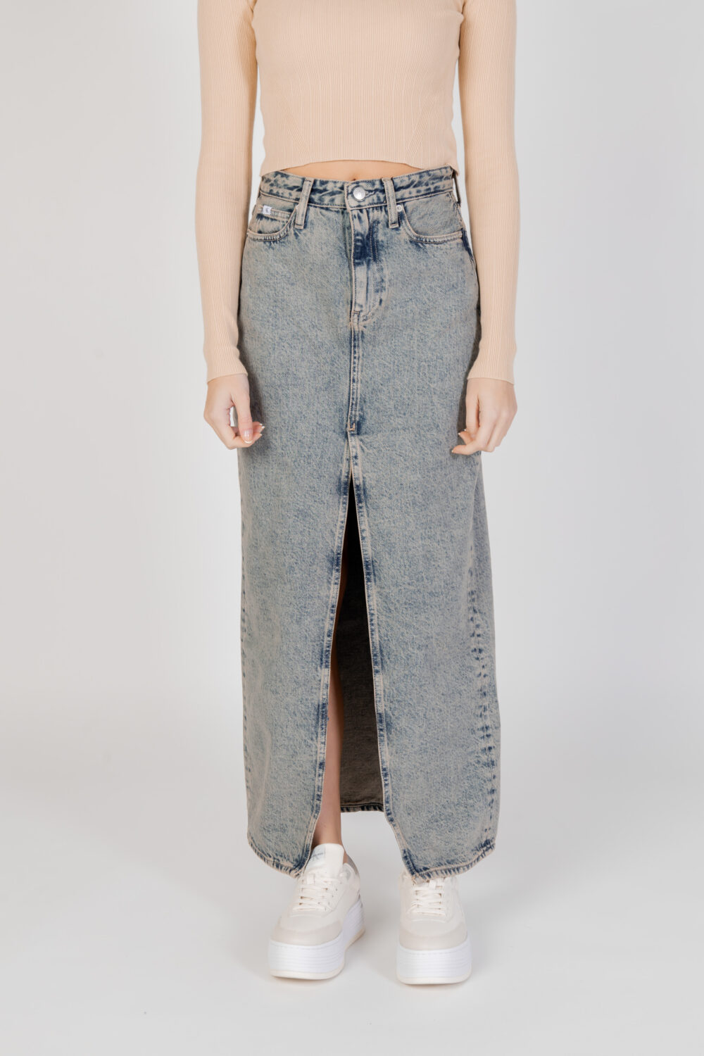 Gonna lunga Calvin Klein Jeans front split maxi Denim - Foto 6