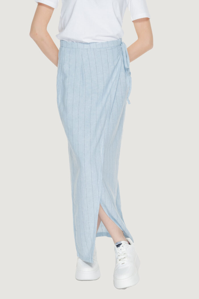 Gonna lunga Vero Moda vmmindy hw long wrap pin linen Blu Chiaro