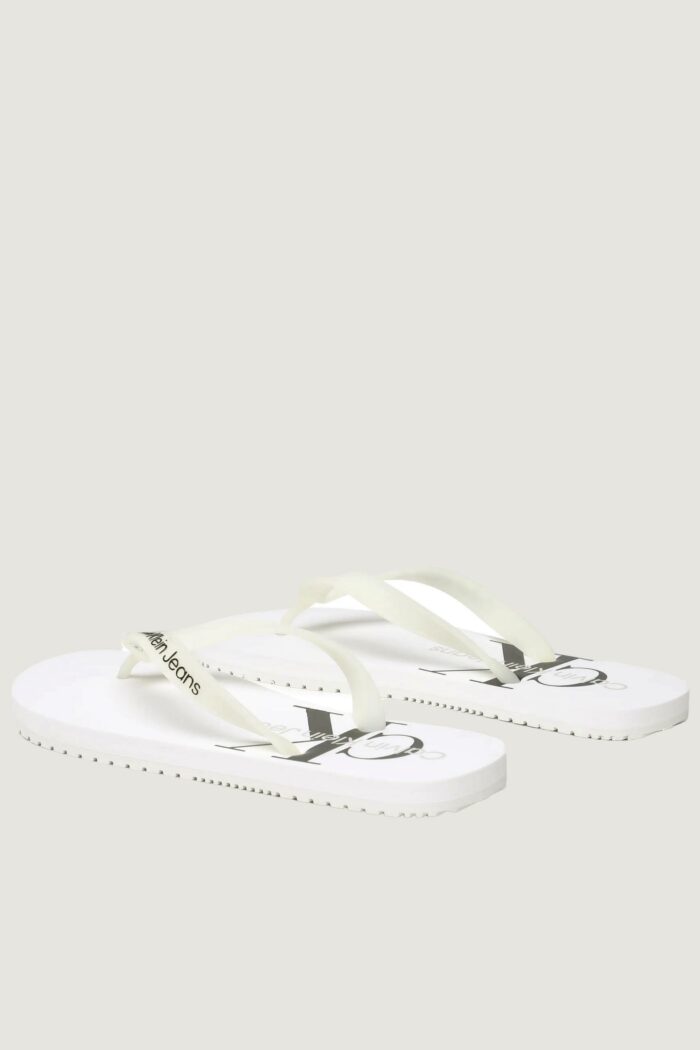 Infradito Calvin Klein Jeans beach monogra Bianco