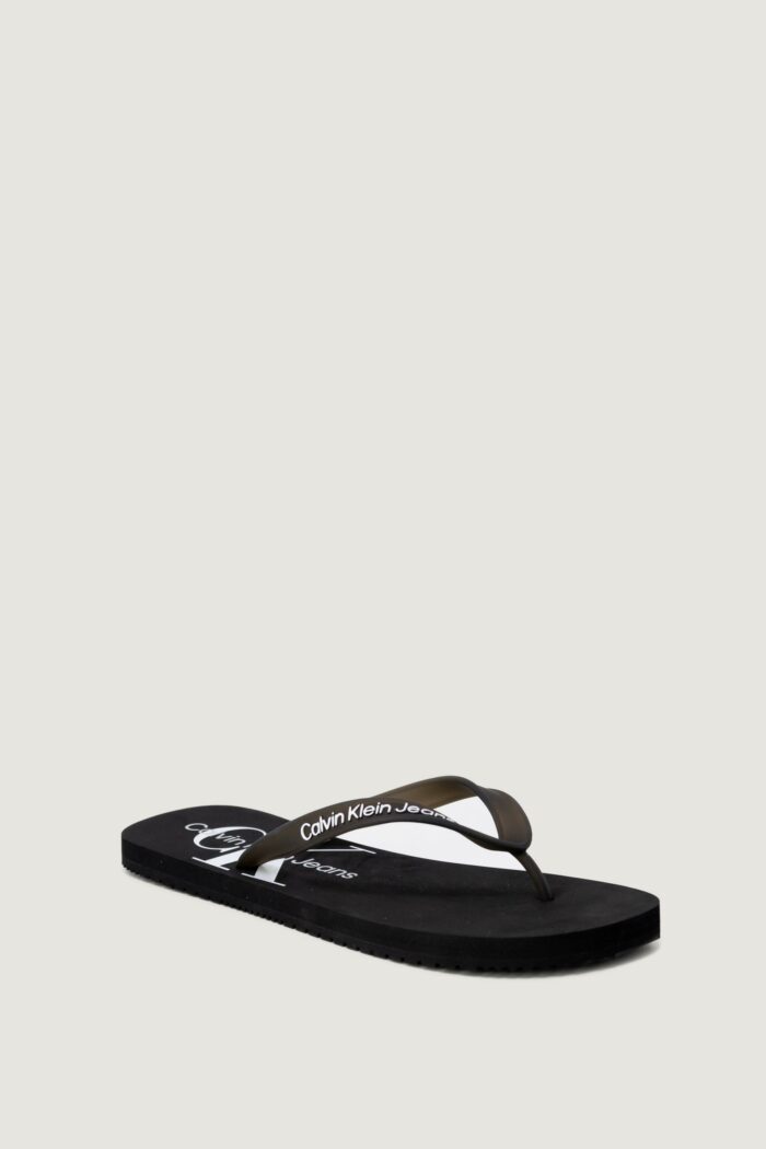 Infradito Calvin Klein Jeans beach monogra Nero