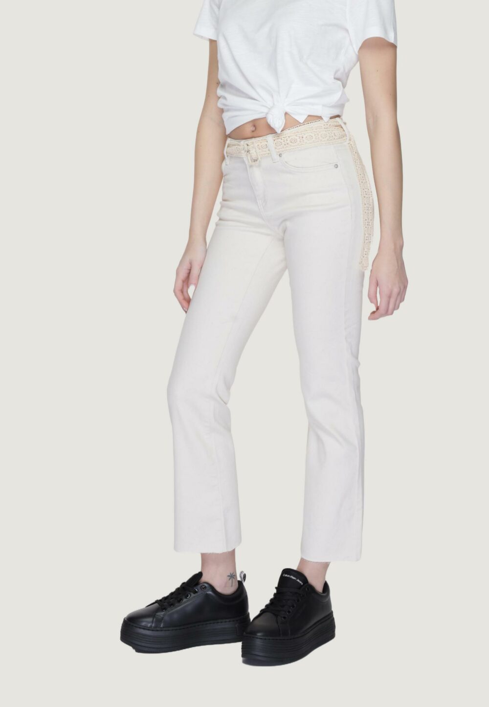 Jeans bootcut Vero Moda vmsheila mr kick flare belt Beige chiaro - Foto 4