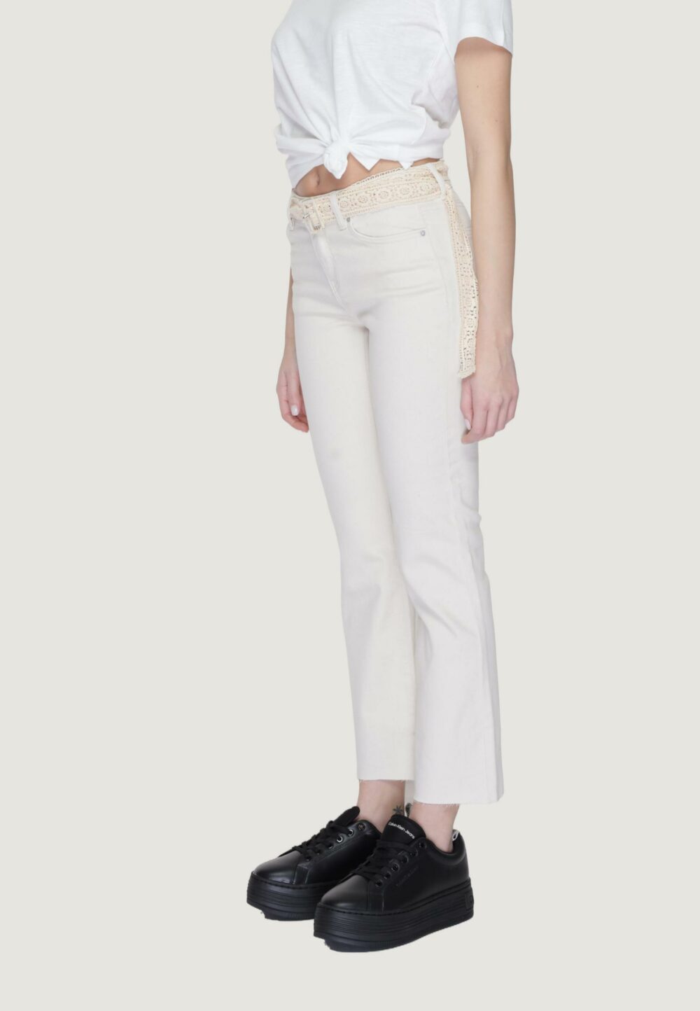 Jeans bootcut Vero Moda vmsheila mr kick flare belt Beige chiaro - Foto 5