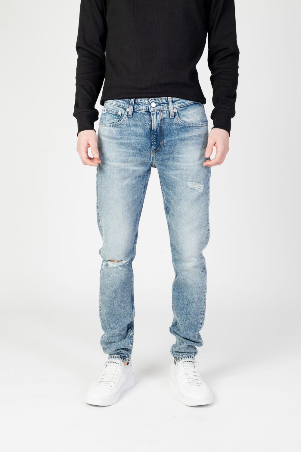 Jeans Tapered Calvin Klein Jeans slim Denim chiaro - Foto 6