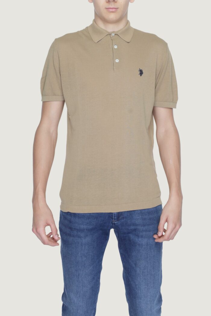 Maglia in filo manica corta U.S. Polo Assn. wail Beige scuro