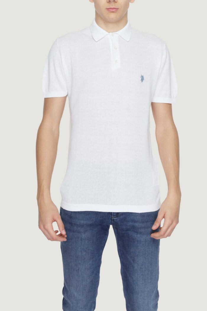 Maglia in filo manica corta U.S. Polo Assn. wail Bianco