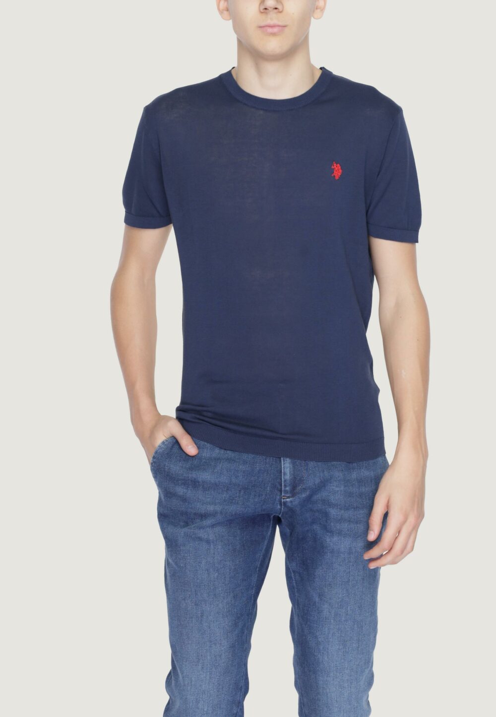 Maglia in filo manica corta U.S. Polo Assn. ike Blu - Foto 1