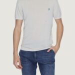 Maglia in filo manica corta U.S. Polo Assn. ike Grigio Chiaro - Foto 1