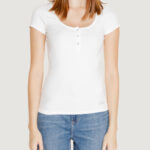 Maglia Guess ss karlee jewel btn henley Bianco - Foto 1