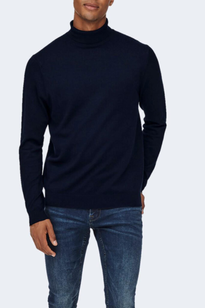 Dolcevita Only & Sons onswyler life roll neck knit noos Blue scuro