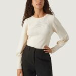 Maglia Vero Moda vmhollykarispuff ls o-neck ga boo Beige - Foto 1