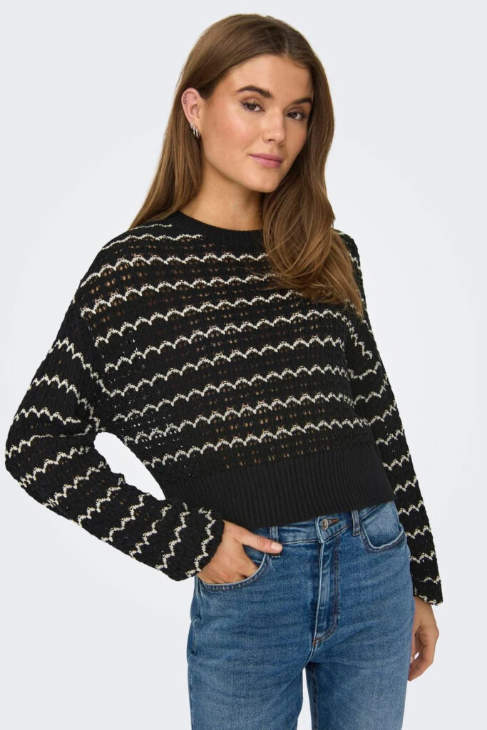 Maglione Only onlasa ls o-neck cc Nero