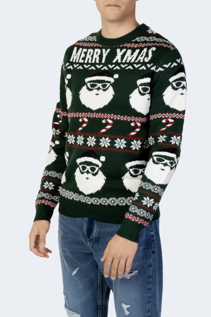 Maglione Only & Sons onsxmas santa jaq reg crew knit 3994 Verde