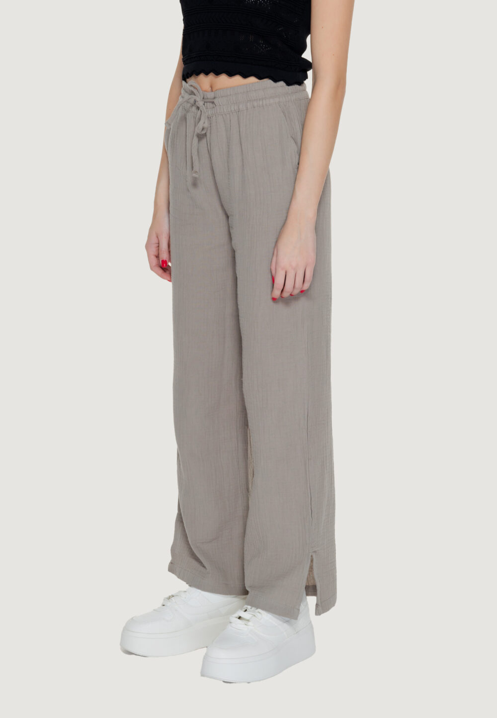 Pantaloni a palazzo Jacqueline de Yong jdytheis life wide slit pant wvn noos Beige scuro - Foto 3