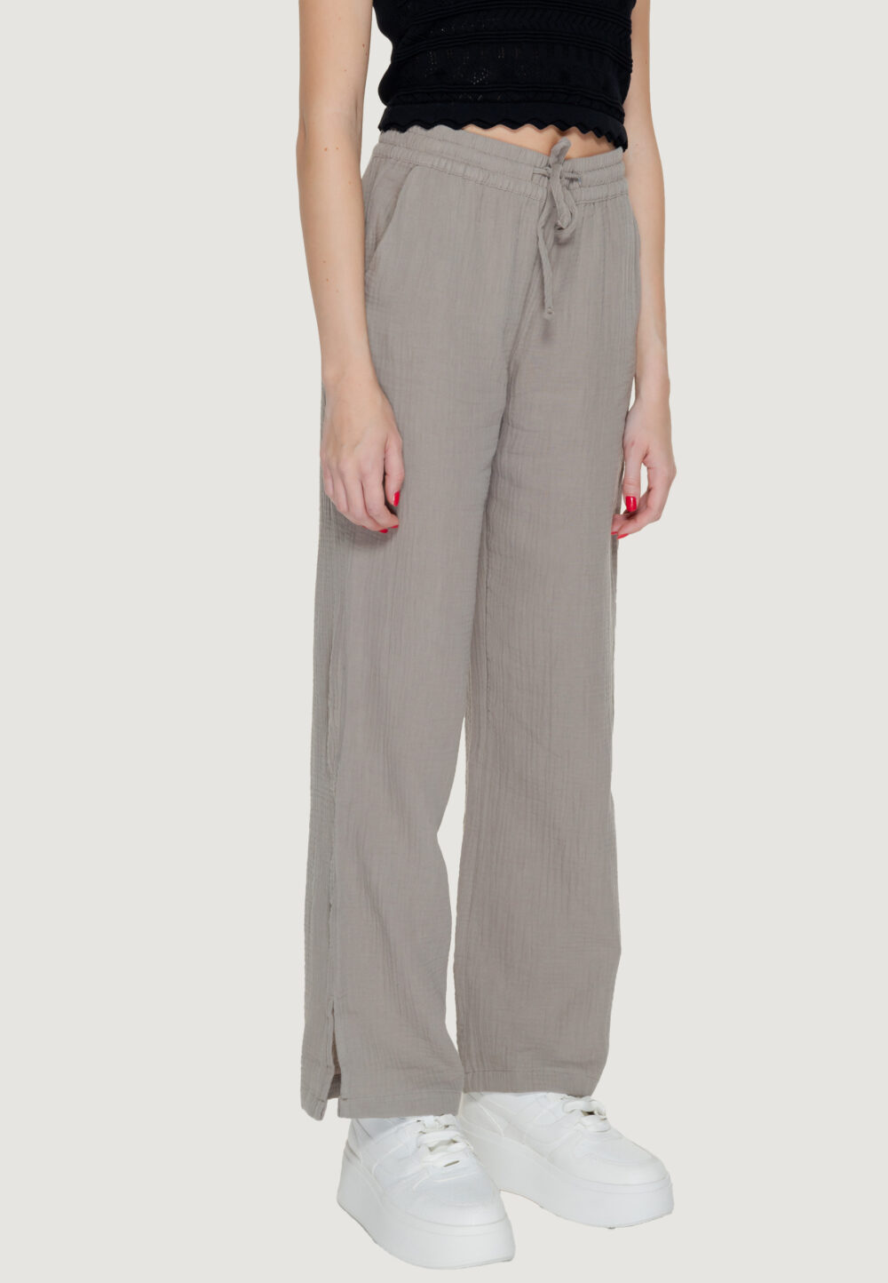 Pantaloni a palazzo Jacqueline de Yong jdytheis life wide slit pant wvn noos Beige scuro - Foto 4